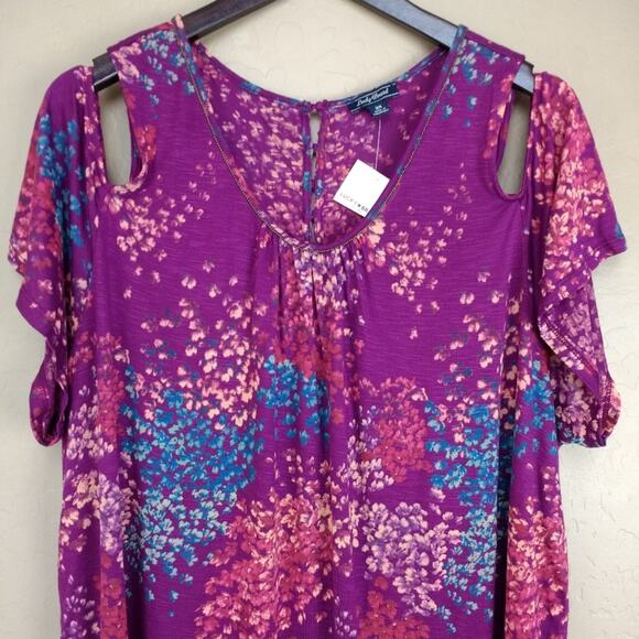 Lucky Brand Floral Cold Shoulder Top - Picture 3 of 7